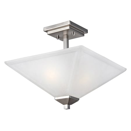 Design House Torino 2-Light Satin Nickel Semi-Flush Mount Light 587824